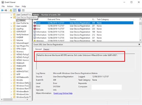 Today, we’re going to investigate the error message ‘DsrCmdJoinHelper::Join: TenantInfo::<b>Discover</b> <b>failed</b> with error. . Failed to discover the azure ad drs service 0x801c0021